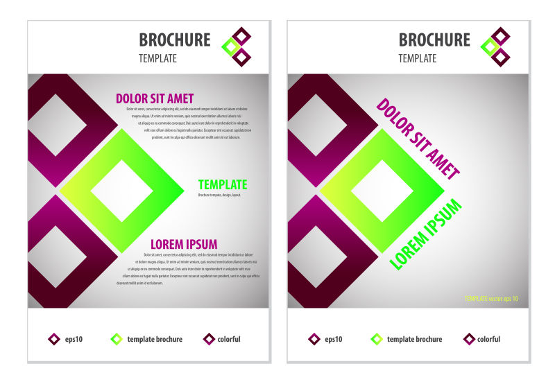 抽象方格元素的矢量宣传单设计