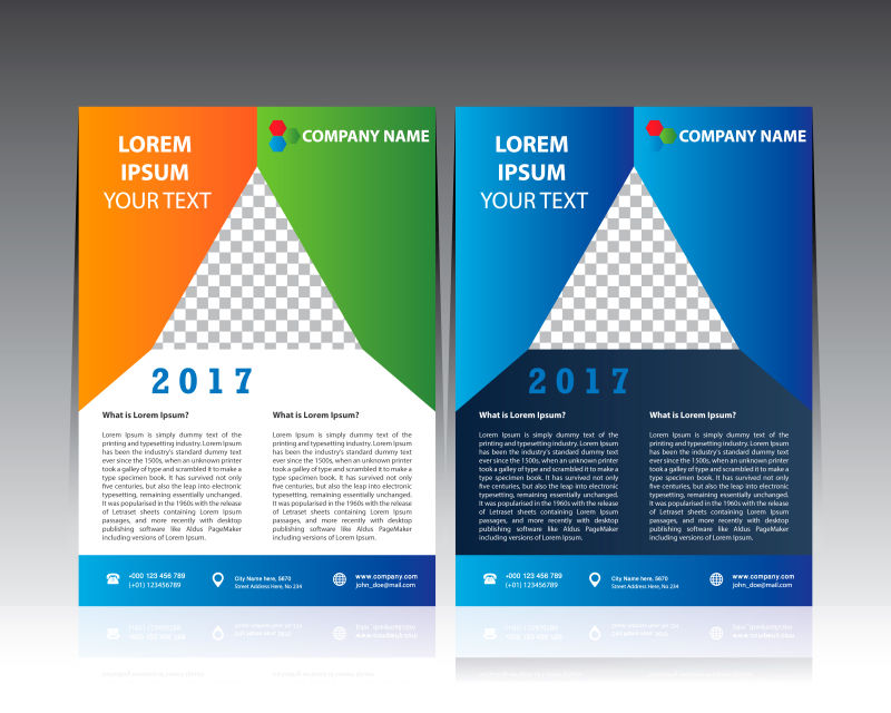 抽象矢量现代经典彩色商业宣传单设计