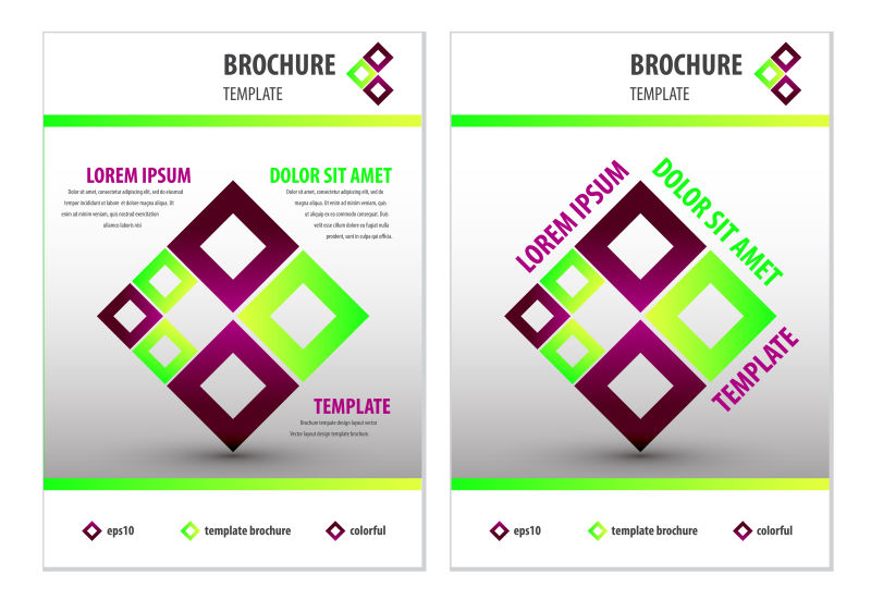 抽象矢量彩色方格元素的商业宣传单