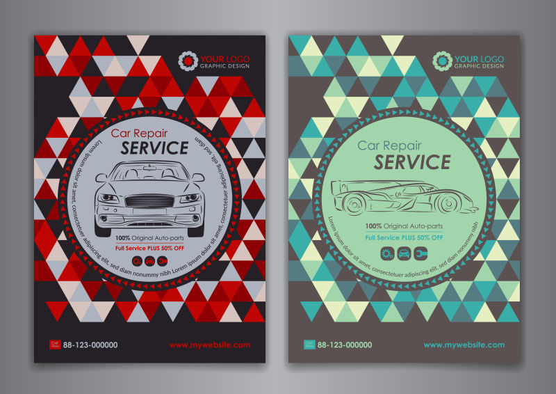 抽象几何图案汽车背景矢量