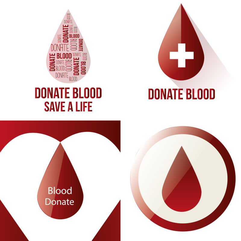 矢量的创意红色血滴插图