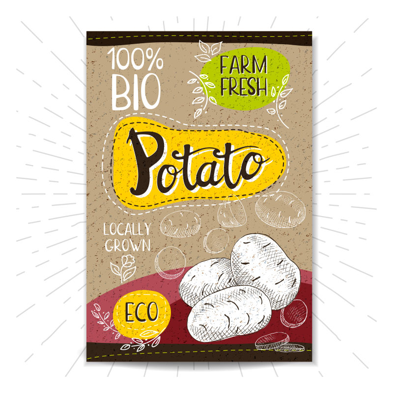 抽象矢量手绘土豆海报设计