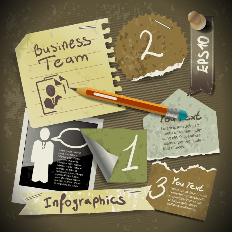 抽象矢量现代纸片信息插图设计