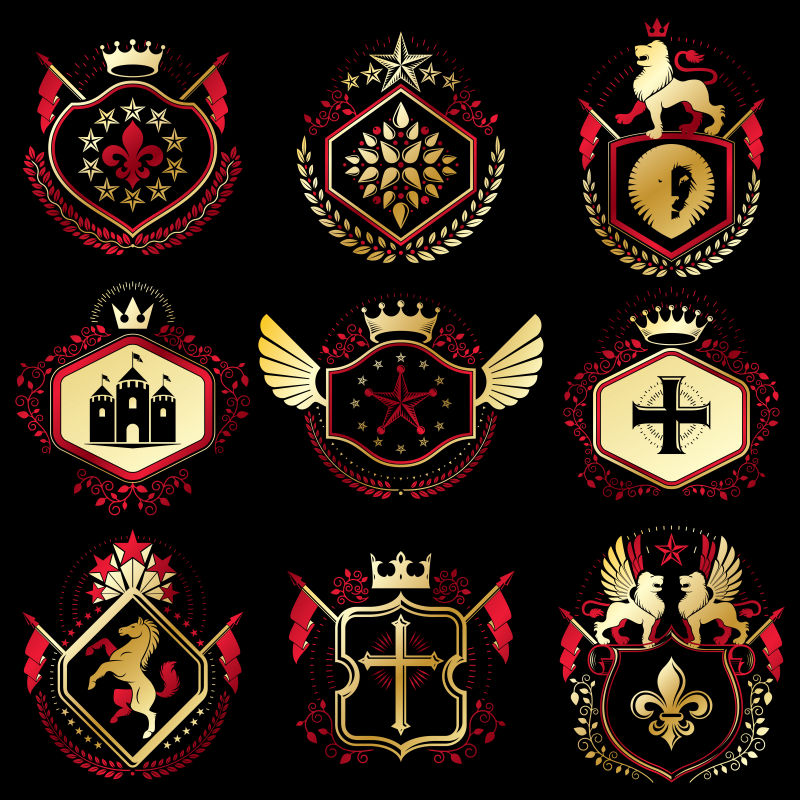 抽象矢量宗教主题徽章设计