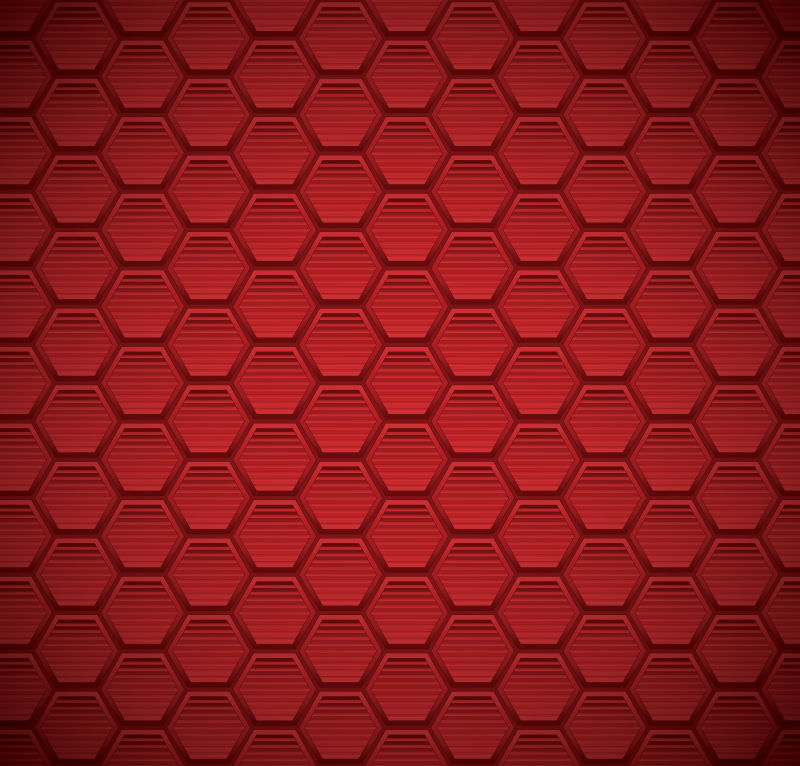 抽象矢量红色六边形元素无缝背景