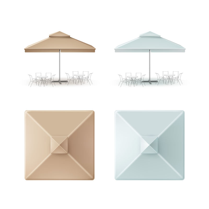 矢量浅色系的遮阳伞