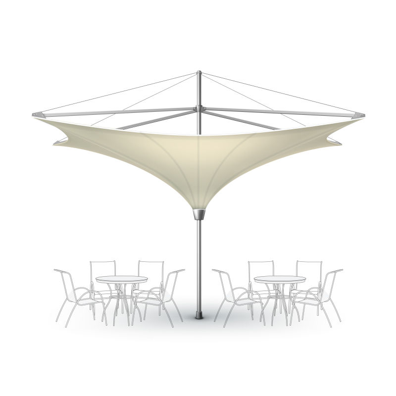 矢量白色的遮阳伞