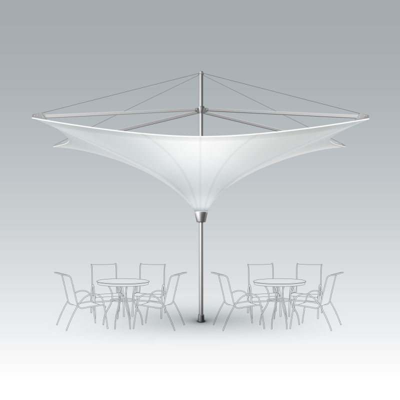 矢量白色遮阳伞设计