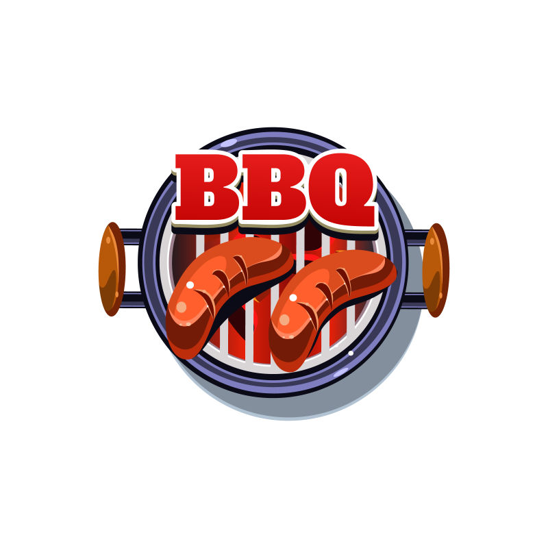 矢量烧烤贴纸设计