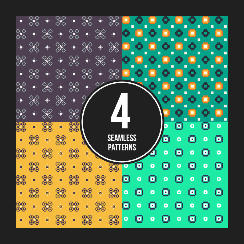 创意矢量几何元素无缝拼贴背景设计