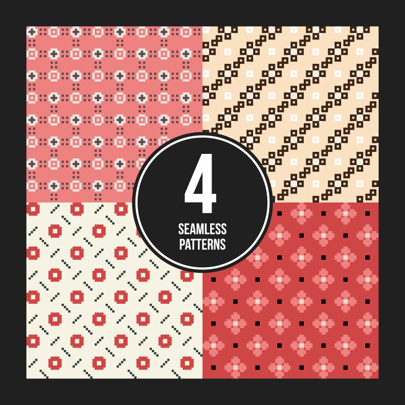 抽象矢量现代彩色几何像素元素装饰背景