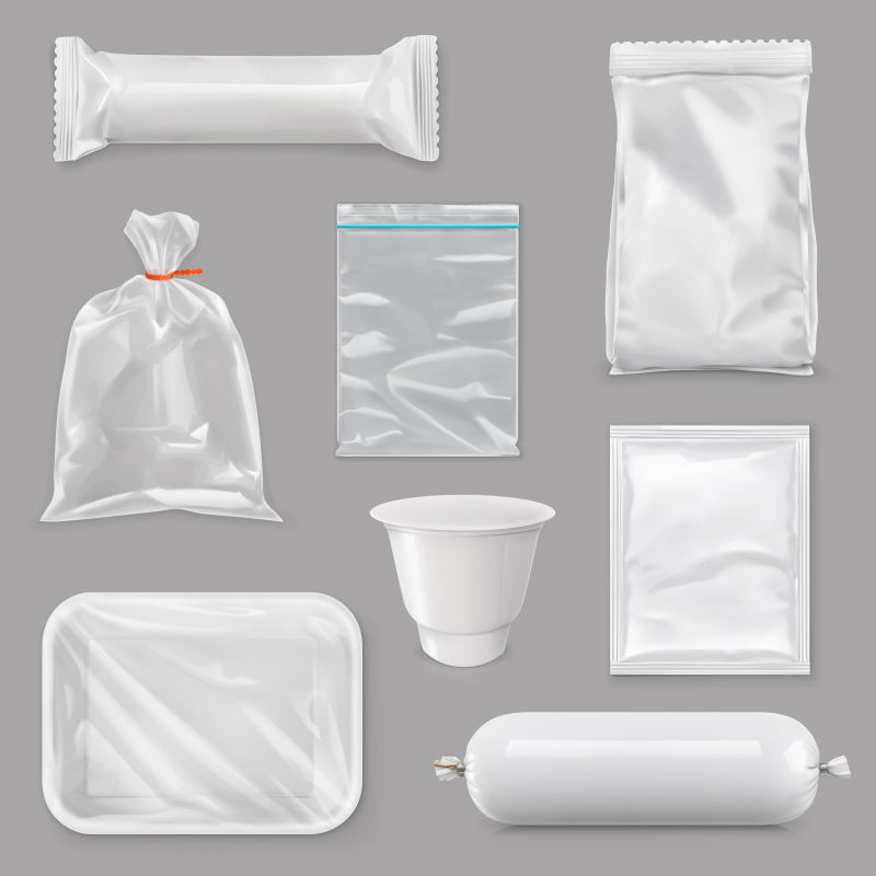 抽象矢量现代透明包装袋设计