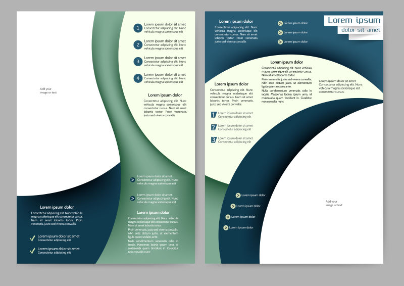 抽象矢量绿色经典年度商业宣传单设计