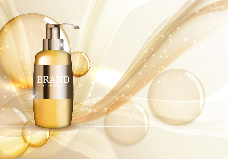 矢量精美的金色沐浴露海报设计