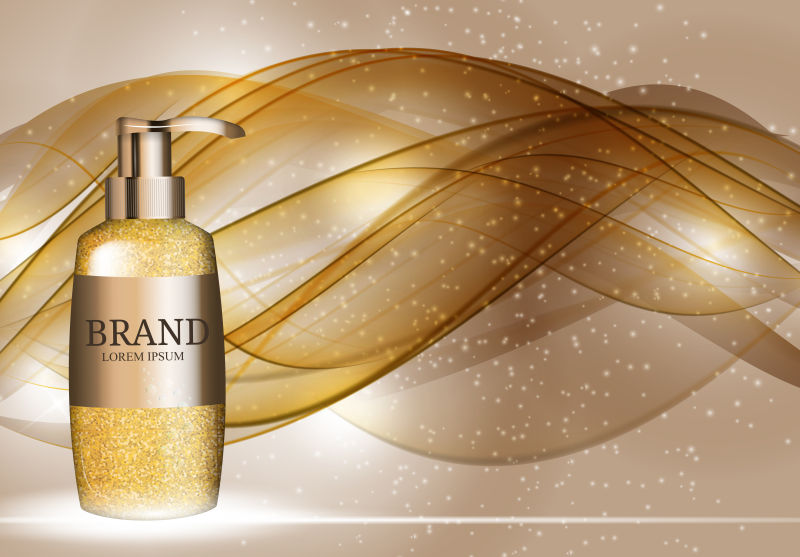 创意矢量现代金色沐浴露海报