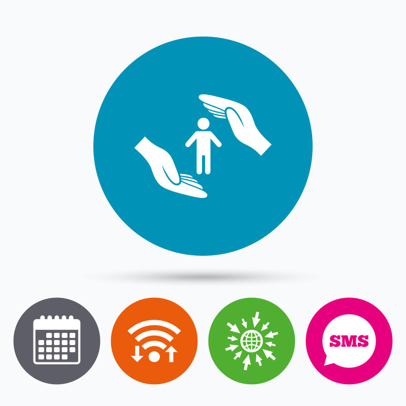 创意矢量现代保护手势的图标设计