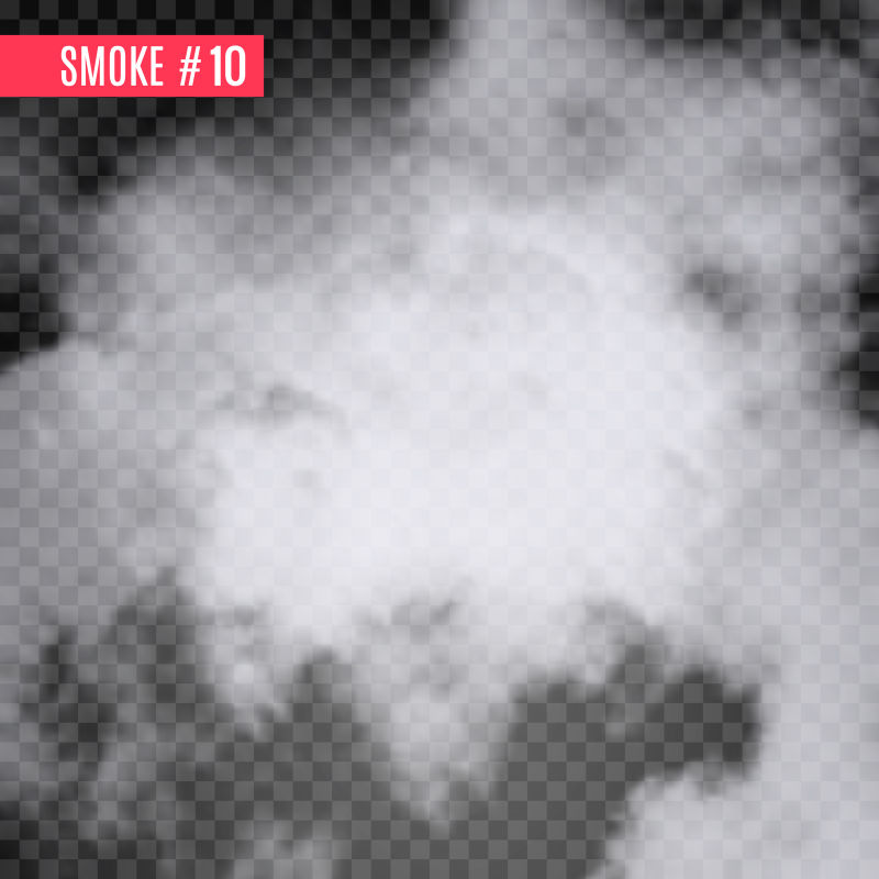 矢量透明背景上的烟雾