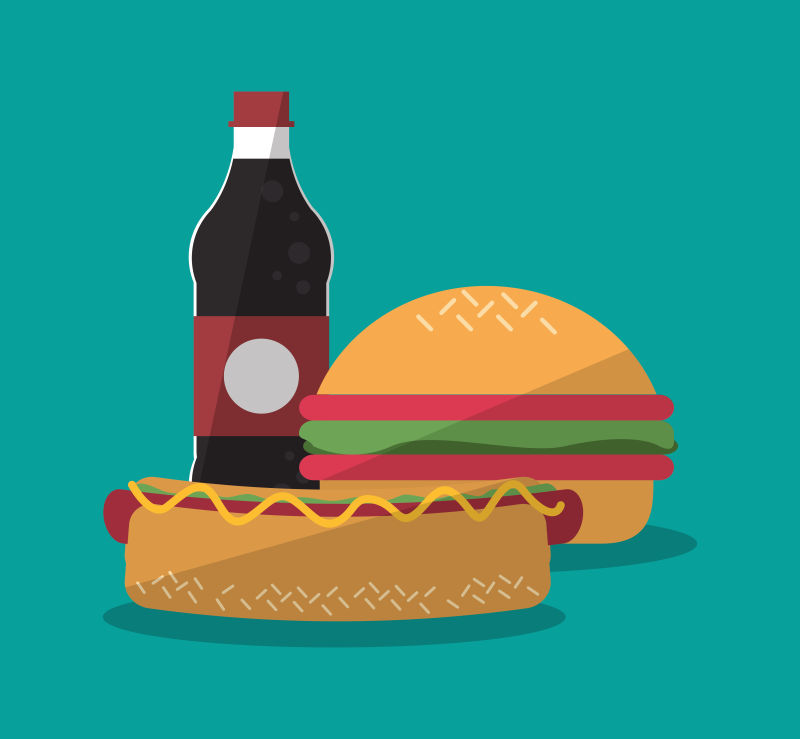 矢量现代的快餐设计