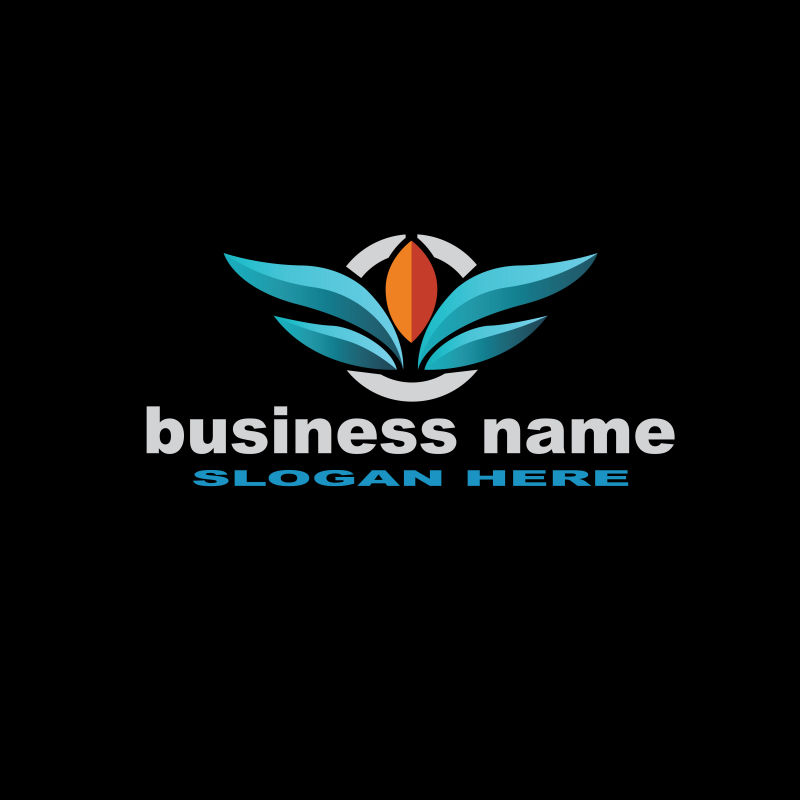 抽象矢量现代抽象翅膀标志设计