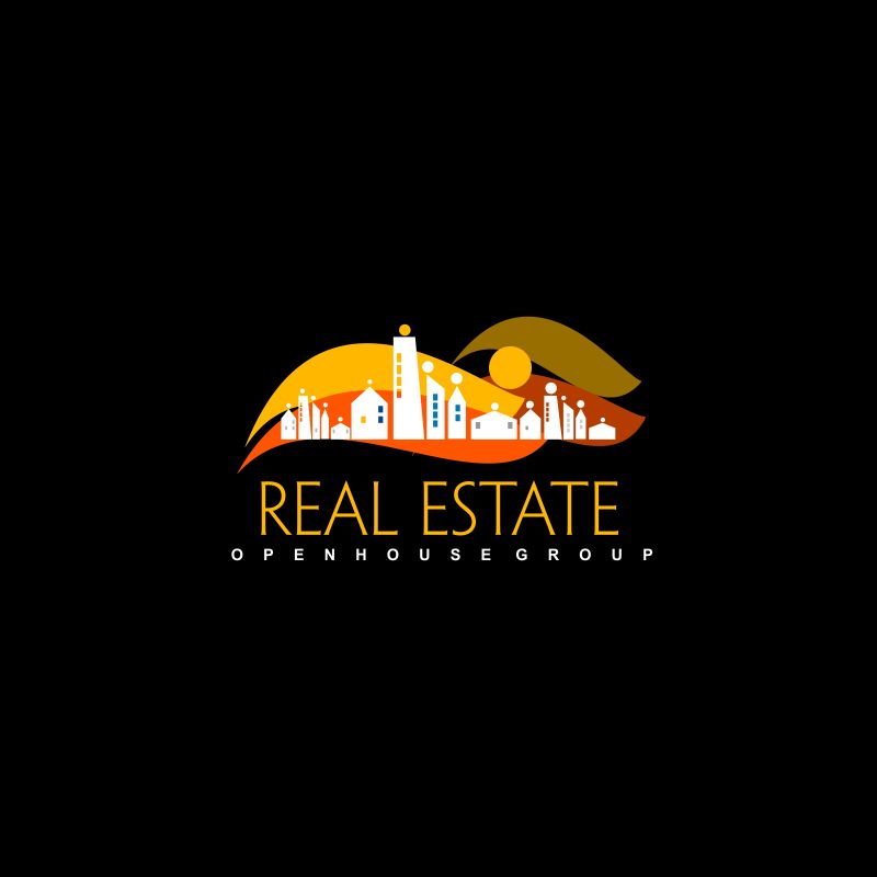 抽象矢量房地产标志设计