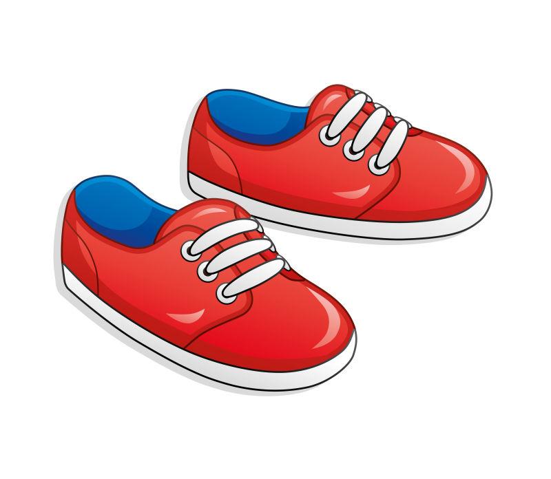 一双红色的运动鞋