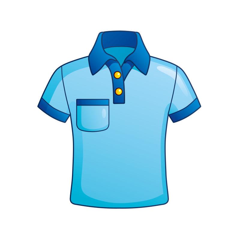 矢量蓝色马球衬衫