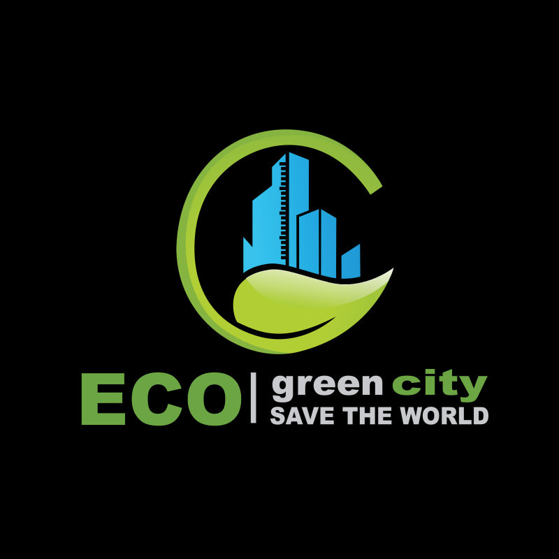 矢量商业绿色城市logo标志