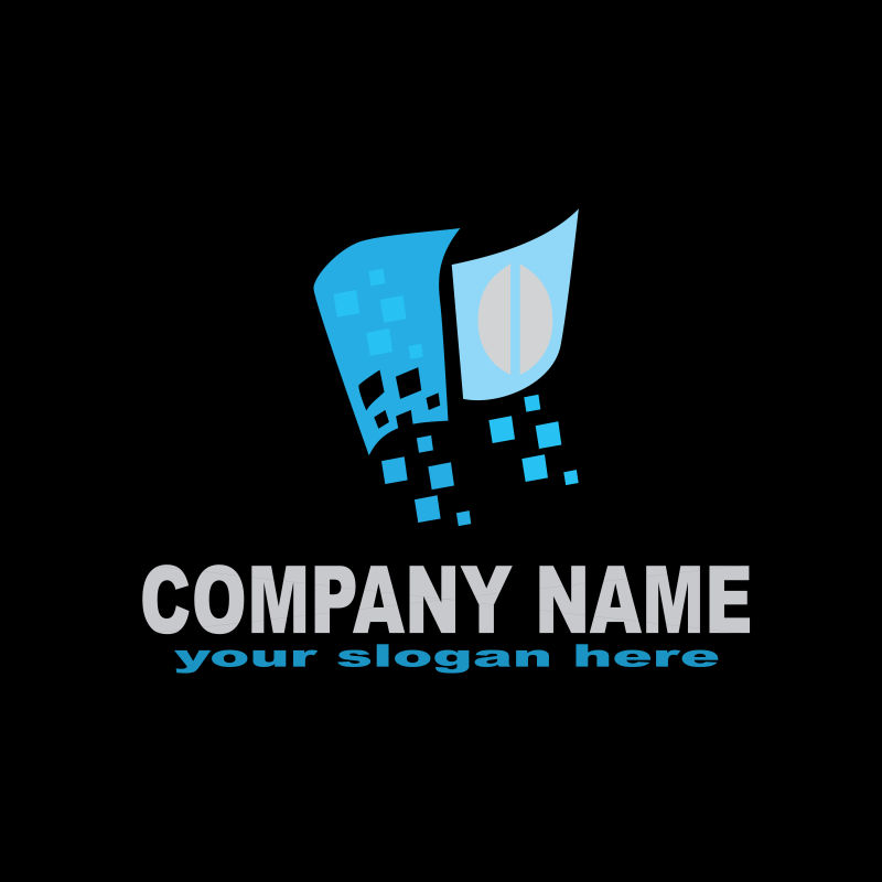 矢量商业公司蓝色logo标志