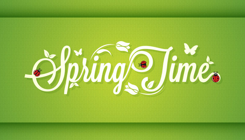 矢量春季字体背景