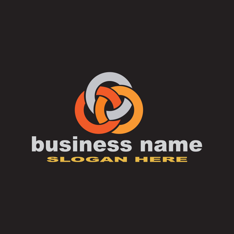 抽象矢量链接圆形元素标志设计