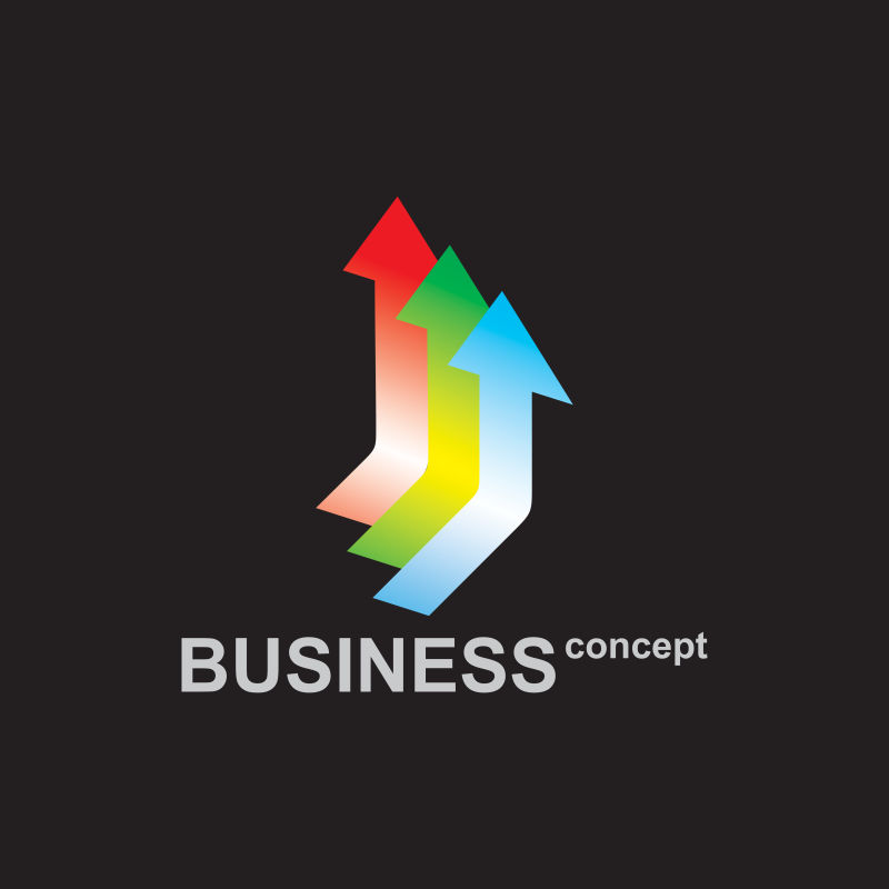 抽象矢量现代彩色箭头元素标志