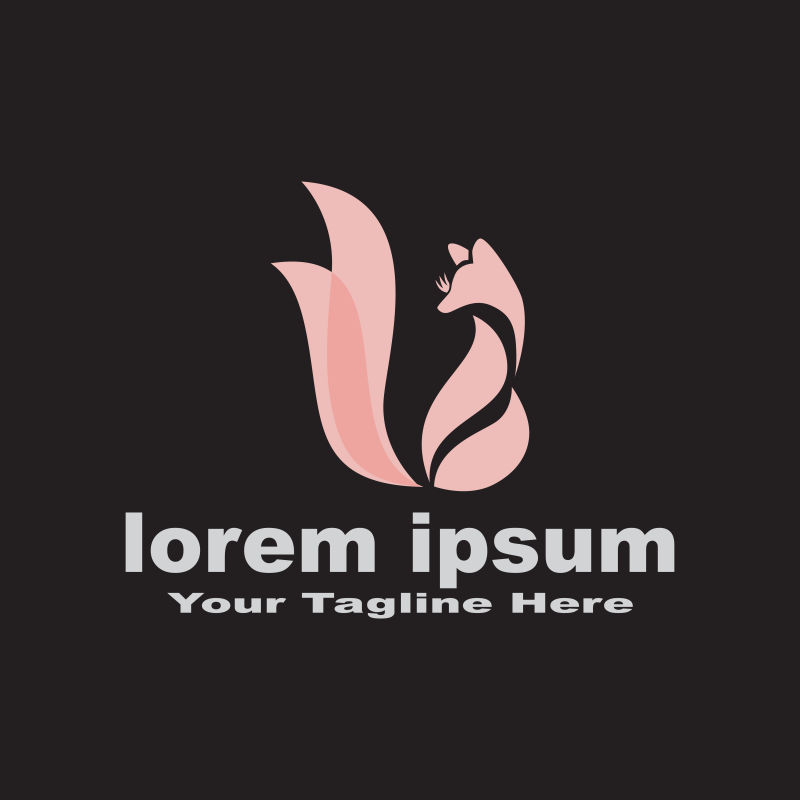 抽象矢量狐狸元素标志设计