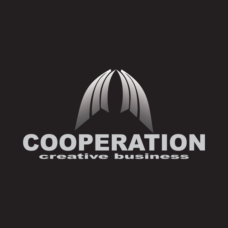 抽象矢量现代白色商业标志