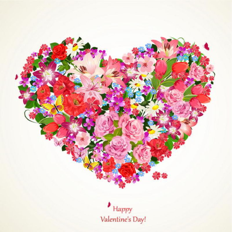 美丽的心有花组成