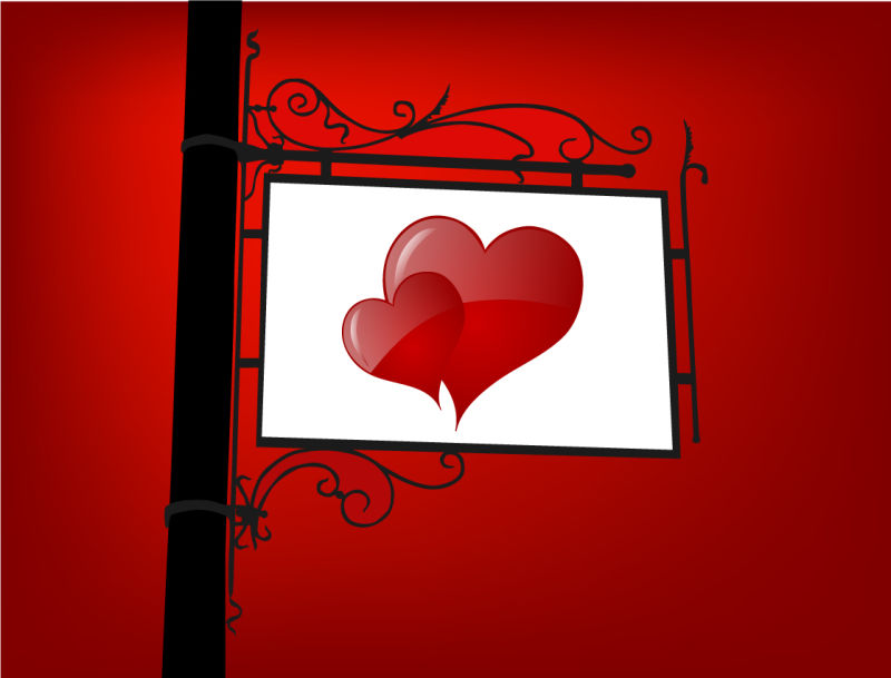 创意矢量现代爱心元素的平面贺卡设计