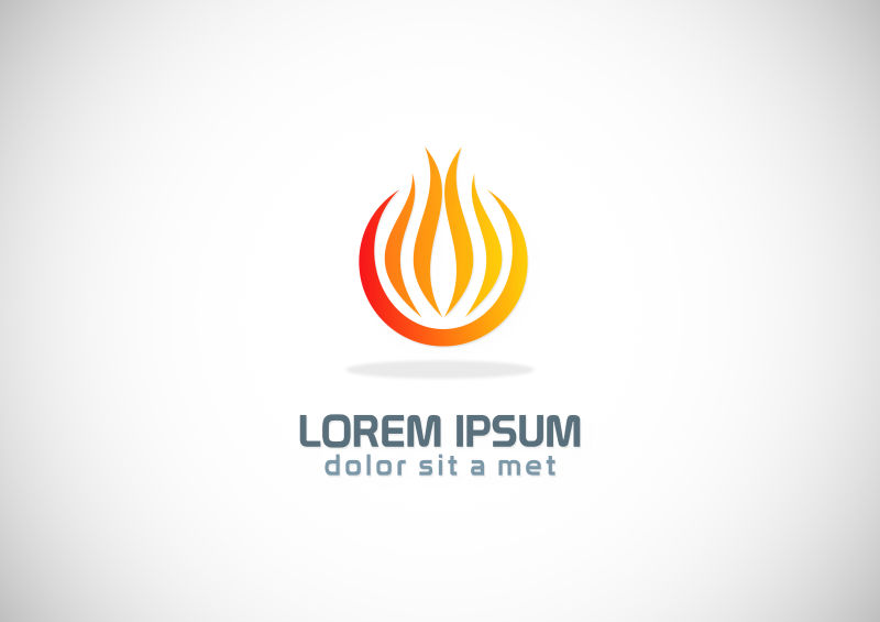 矢量抽象火苗图标