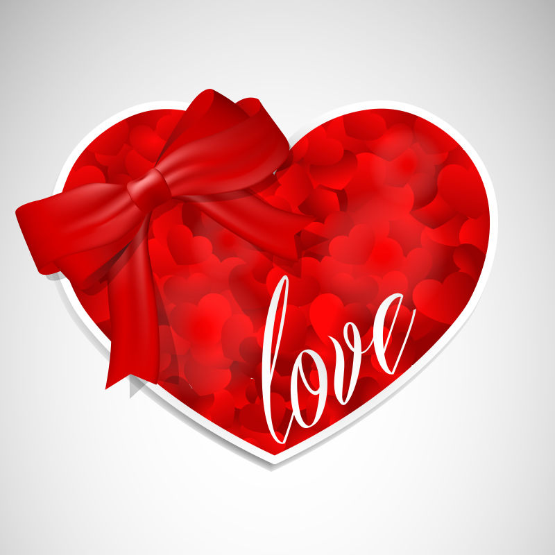 矢量心形情人节卡片