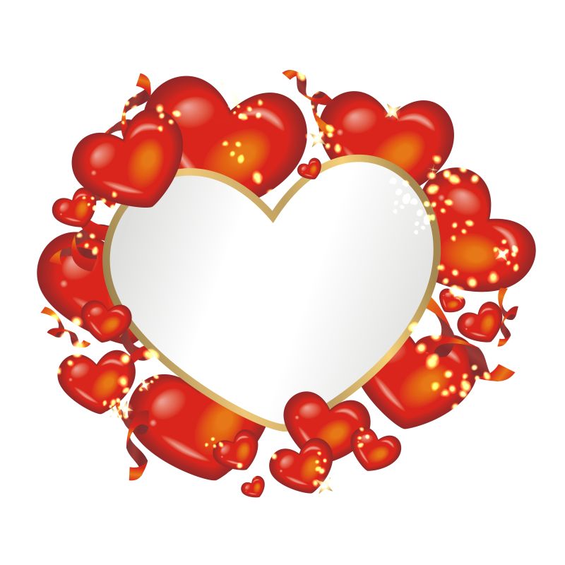 心形情人节标签矢量设计