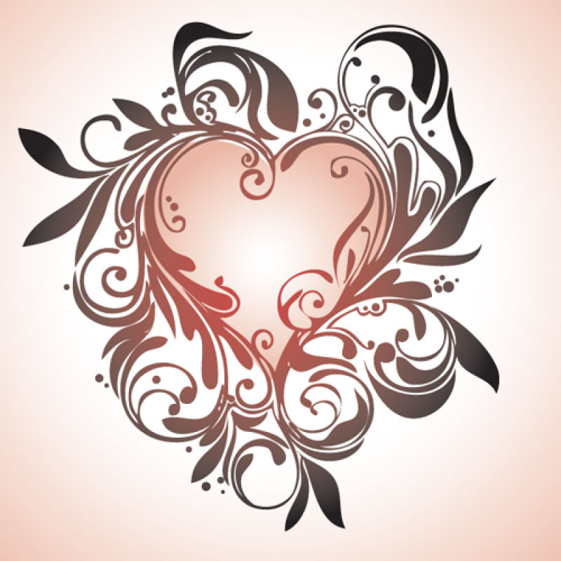 情人节的爱心装饰矢量插图