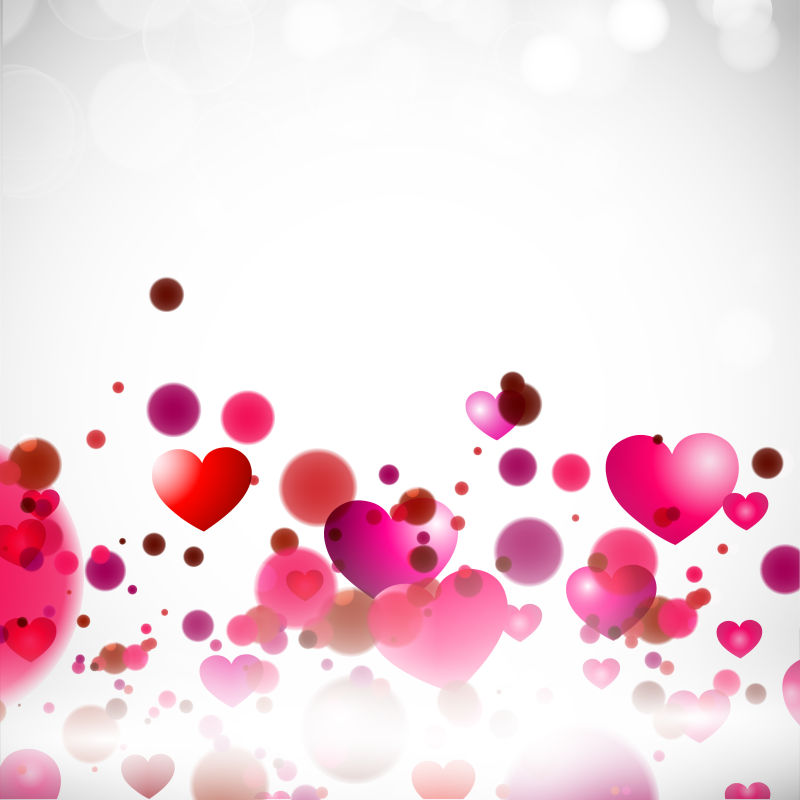 矢量的粉色心形图案背景设计