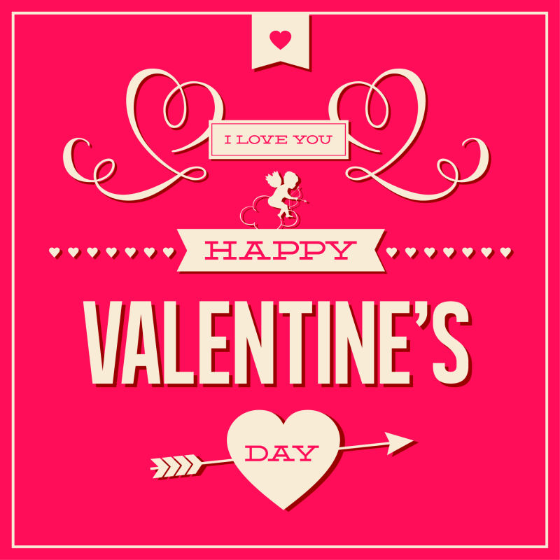 矢量情人节浪漫卡片设计