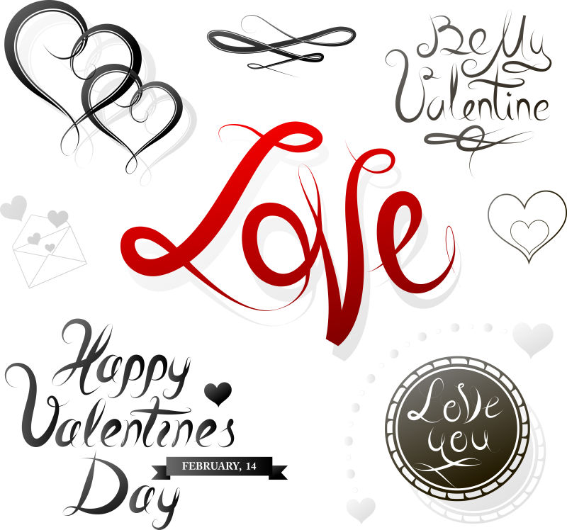 矢量情人节装饰元素设计