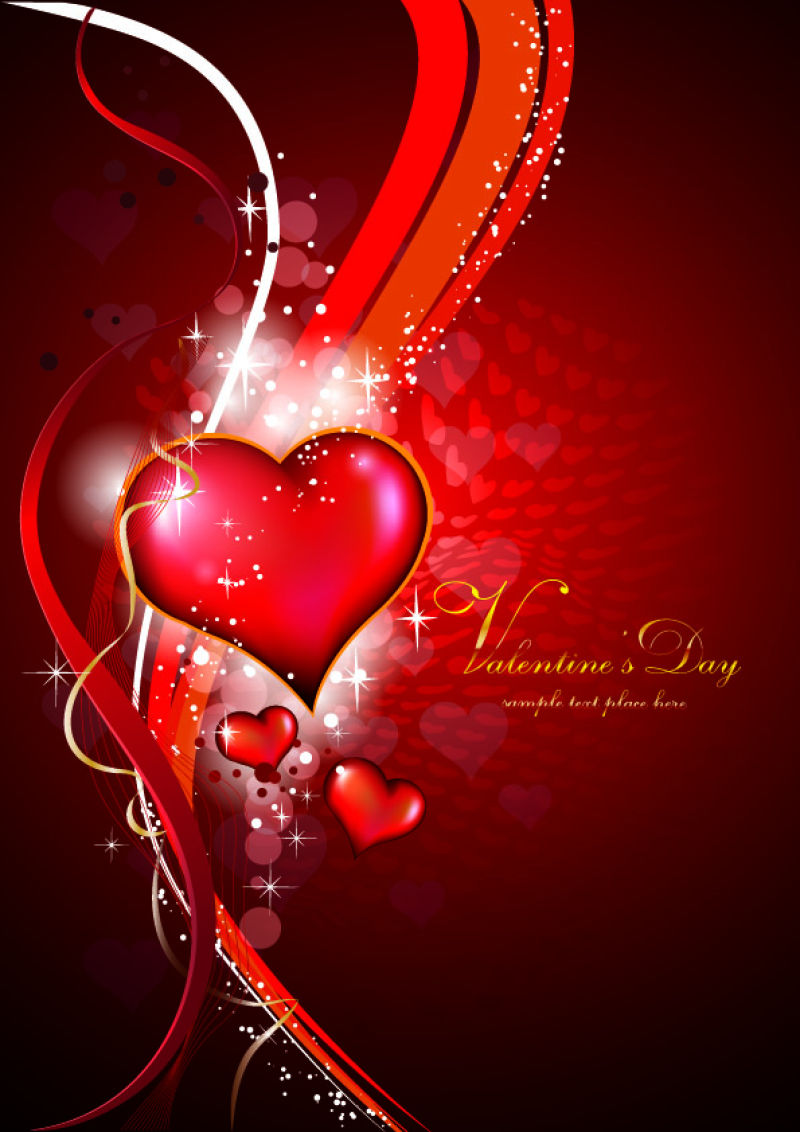 矢量瓦伦丁的心彩虹线