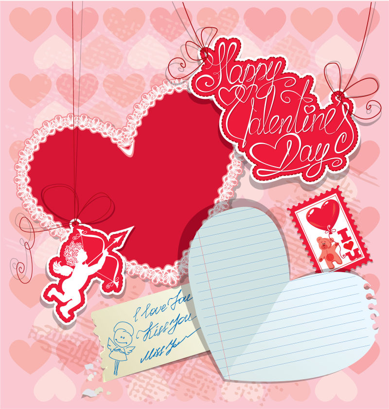 古董节日明信片配心矢量