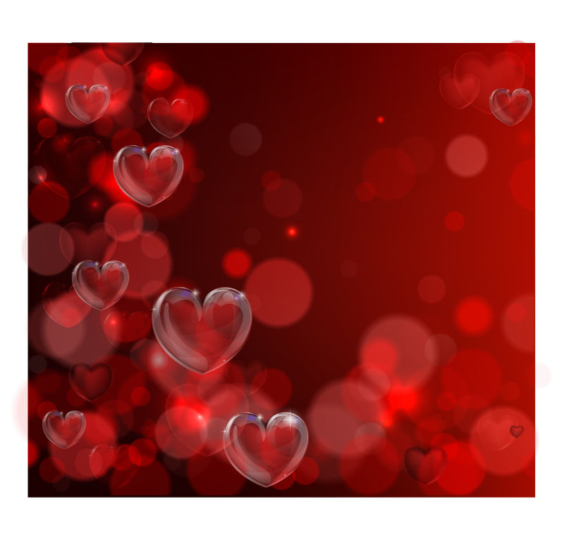 透明爱心图案背景矢量设计