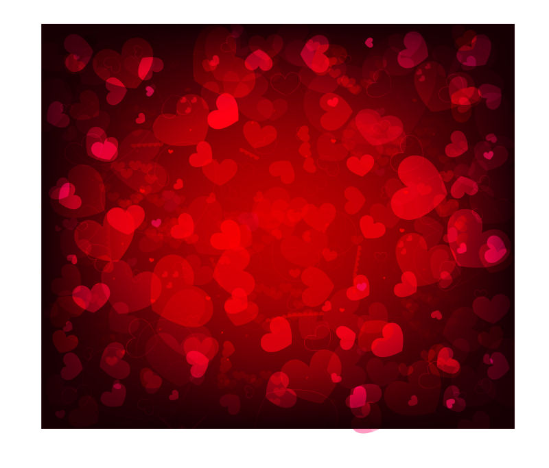 矢量红色心形图案背景设计