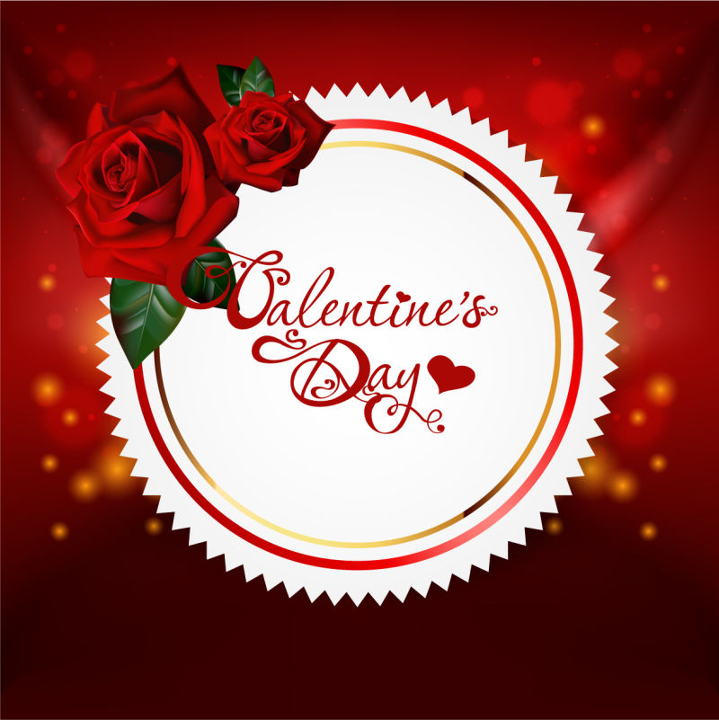 情人节精美圆形标签矢量设计