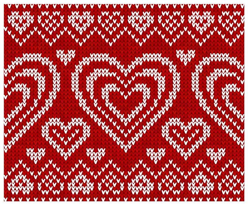 矢量红心装饰针织背景设计