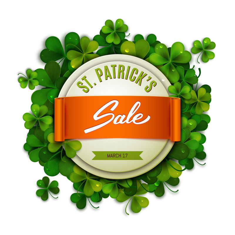 创意矢量矢量圣帕特里克节销售海报