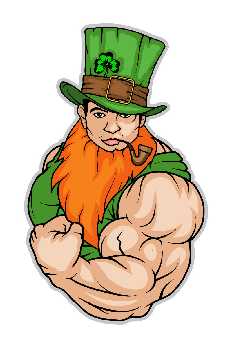 创意矢量健壮的圣帕特里克节妖精插图